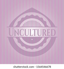 Uncultured pink emblem. Vintage. Vector Illustration. Detailed.
