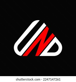 UND letter logo creative design with vector graphic, UND simple and modern logo.