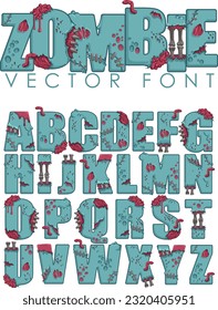 Cadáveres Ghoulish no muertos caminando por la fuente de vectores Zombie Muerto....Cada letra es un objeto independiente, así que simplemente arrastre letras para formar sus propias palabras. ..Este notable alfabeto fresco es el tipo de letra perfecto para usar