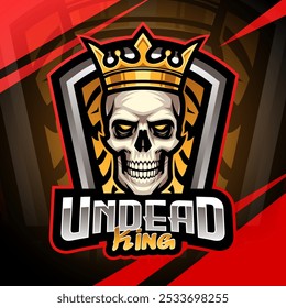 Diseño del logotipo de la mascota de esport del rey no muerto