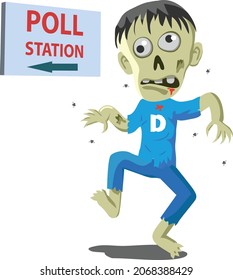 An Undead Man Going to the Poll Station to Vote