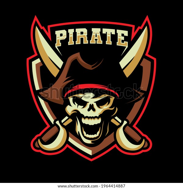 Undead Pirate Esport Logo Design Illustration Stock Vector (Royalty ...