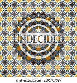 Undecided arabesque badge background. arabic decoration. 