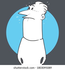 unentschlossener Cartoon-Mann, Vektorgrafik