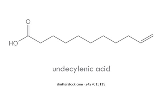 Undecylenic acid. Molecule used in treatment of fungal infections and manufacture of many pharmaceuticals.