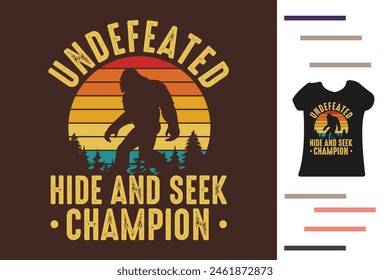 Undefeated hide and seek champion t shirt design 