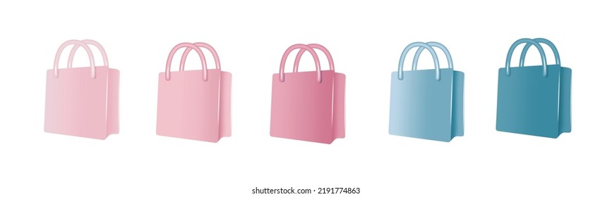 indefinidoJuego de bolsas de compras diseño realista. Vector 3d realista