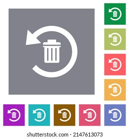 Undelete flat icons on simple color square backgrounds