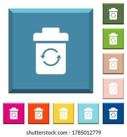 Undelete white icons on edged square buttons in various trendy colors