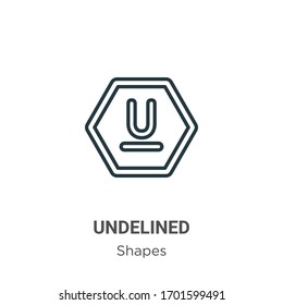 Undelined outline vector icon. Thin line black undelined icon, flat vector simple element illustration from editable shapes concept isolated stroke on white background
