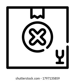 undelivered package box line icon vector. undelivered package box sign. isolated contour symbol black illustration