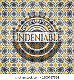 Undeniable arabesque badge. arabic decoration.