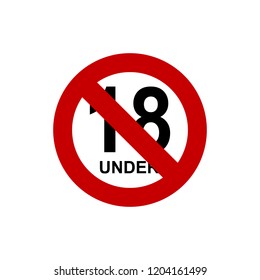 Under 18 sign