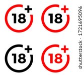 Under 18 sign warning symbol. Over 18 only censored. Eighteen age older forbidden adult content.