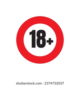 Símbolo de advertencia de signo inferior a 18. Más de 18 solamente censurados. Dieciocho años de edad prohíbe el contenido de adultos.