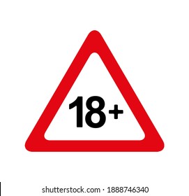 Under 18 sign warning. vector icon