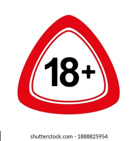 Under 18 sign warning. vector icon