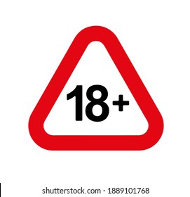 Under 18 sign warning. vector icon