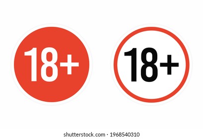 Under 18 sticker vector illustration. 18 plus adults only concept. Adults only 18 years sticker.
