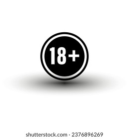 Under 18 years sign icon. Vector illustration. EPS 10.