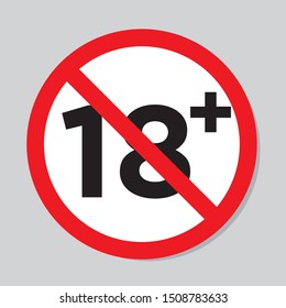 Under 18 years Sign Mark Vector Illustration