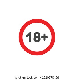 Under 18 years Sign Mark Vector icon template color editable.Under 18 symbol vector sign isolated on white background.