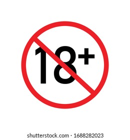 Under 18 years Sign Mark Vector Illustration