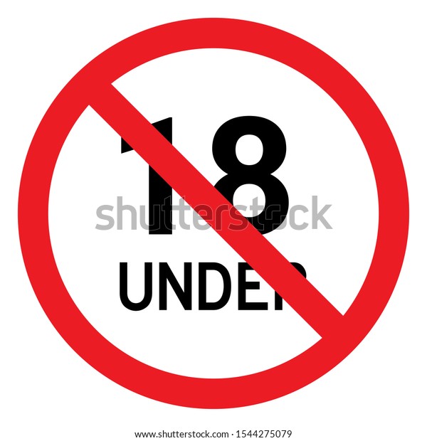 Under 18 Years Warning Symbol Eighteen Stock Vector (Royalty Free ...