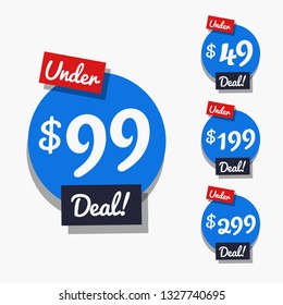 Under 49 99 199 299 Deal Sale Sticker