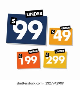 Under 49 99 199 299 Deal Sale Sticker