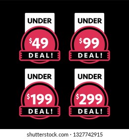 Under 49 99 199 299 Deal Sale Sticker