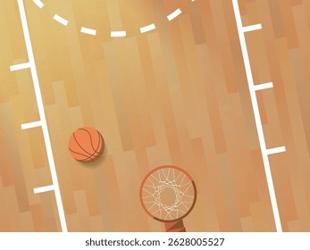 Sob o aro de basquete mostra a imagem do vetor de basquete ilustração gráfico EPS 10