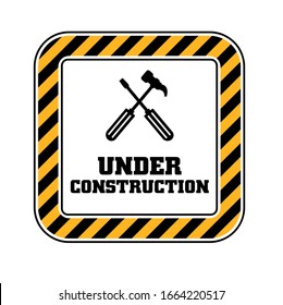 under condtruction on white background
