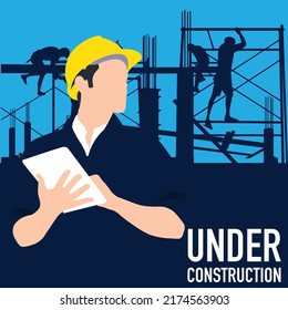under constration banner vector illustration.