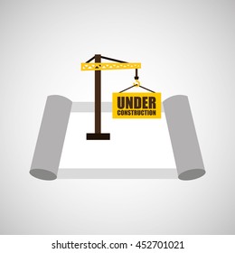 under construction and architecture icon, vector illustration