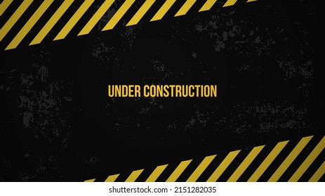Under construction background with black and yellow stripes vector ilustration