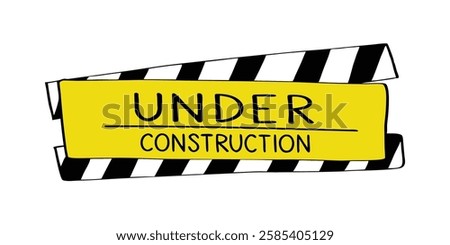 Under Construction Background with Black and Yellow Stripe. Under Construction Background – Black and Yellow Stripe Design, Industrial Caution, Safety Warning Sign