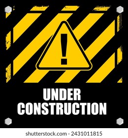 signo de fondo en construcción y vector de tablero
