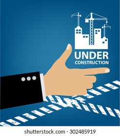under construction background vector illustration