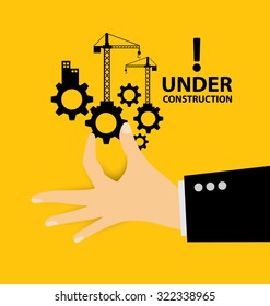 under construction background vector illustration