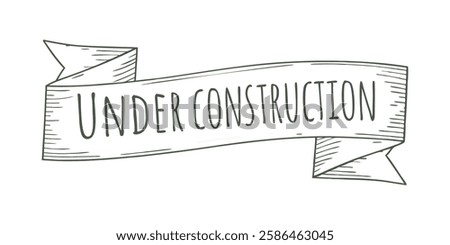 Under Construction Banner, Caution Sign for Instructions, Work in Progress Alert