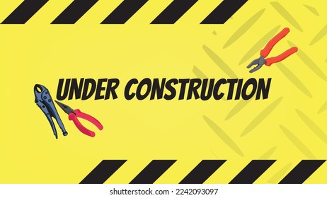 under construction banner template. suitable for construction website page