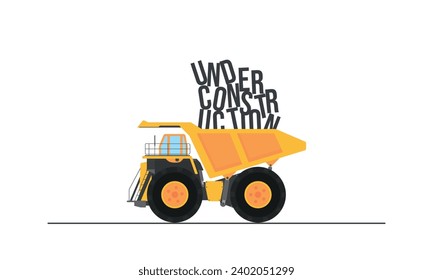 Under Construction banner for web isolated by white color