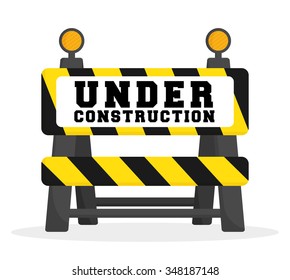 Under Construction Barrier Design Vector Illustration Stock Vector ...