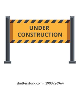 Under construction barrier icon. Cartoon of under construction barrier vector icon for web design isolated on white background