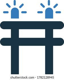 En construcción, diseño de icono de Barrera