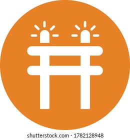 Under construction, Barrier icon / orange color