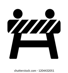 under construction barrier icon. vector traffic illustration, warning sign symbol