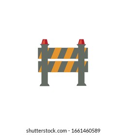 Under Construction Barrier isolated on white background. Fence of building or repair works sign. Vector illustration in flat style