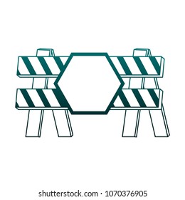 Under construction barrier on blue lines